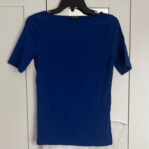 Lauren Ralph Lauren petite Royal Blue Short Sleeve Top size medium in great
